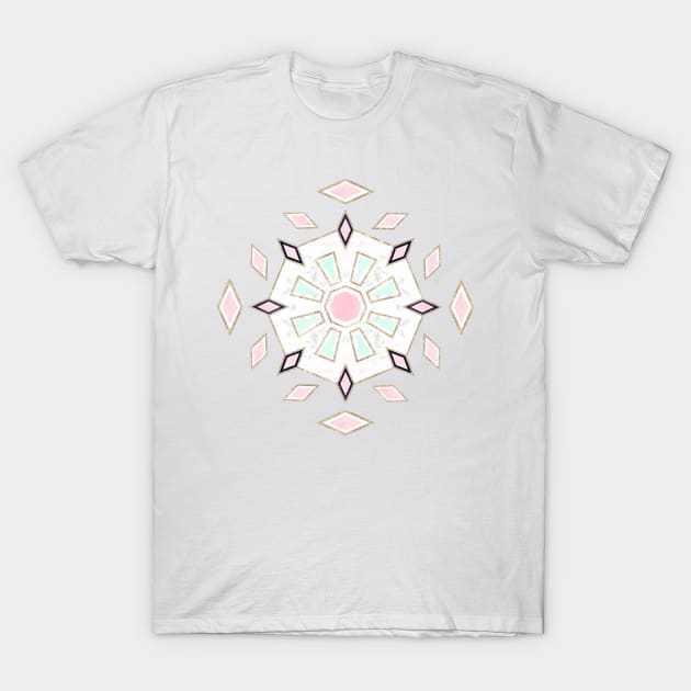 Modern gold Moroccan geometric flower marble image T-Shirt by InovArtS